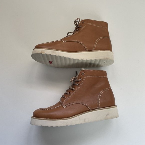 Vince Women's Finley 2 Ankle Boot Size US Women's 6 Brown Leather Lamb Sheerling - Picture 6 of 10